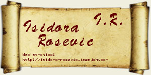 Isidora Rošević vizit kartica